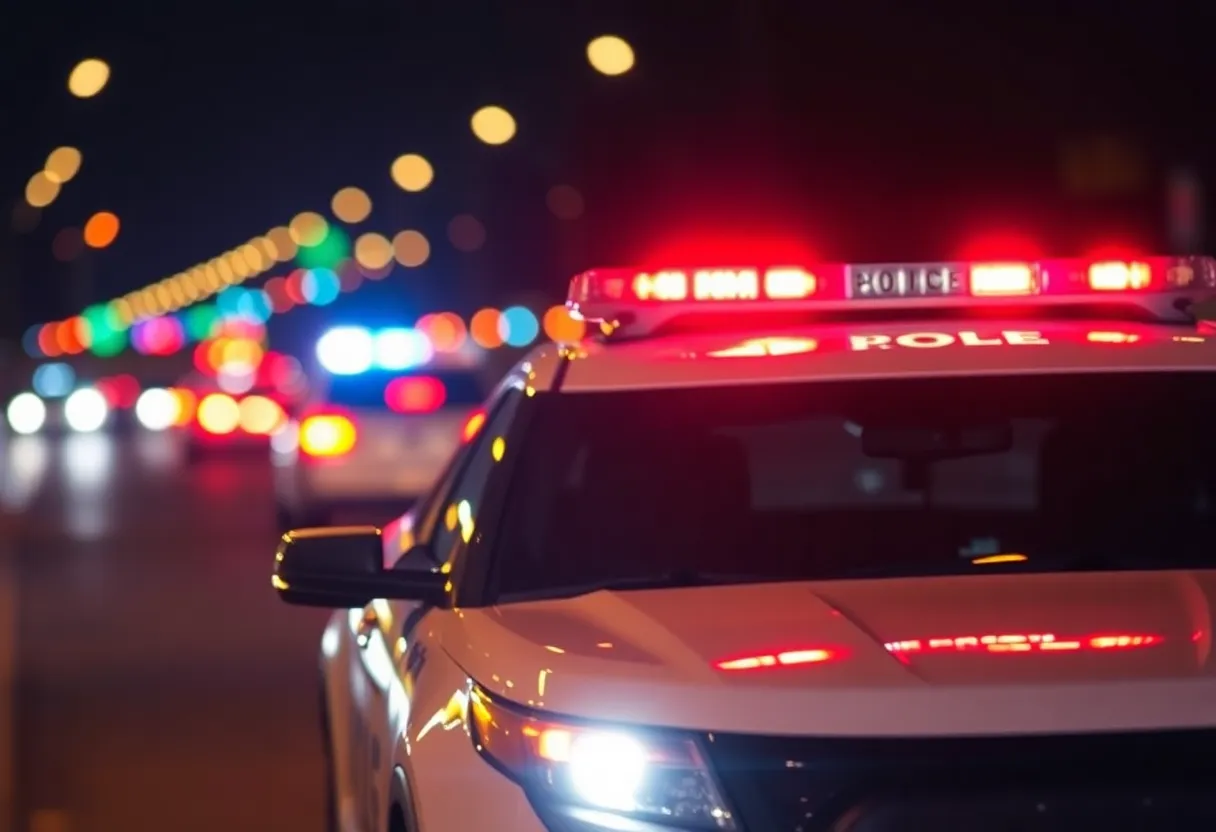 Police vehicle conducting a traffic stop in Knoxville