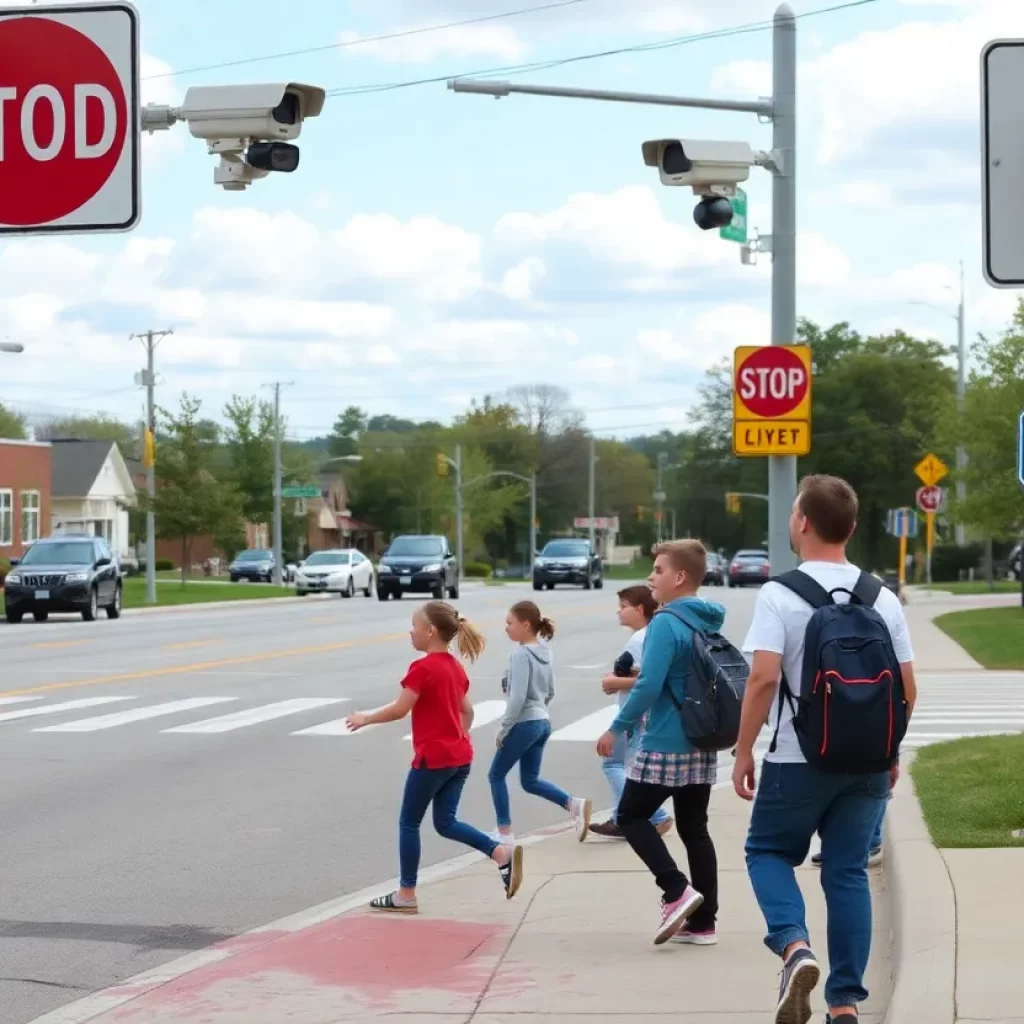 Speed cameras in a school zone in Knoxville ensuring safety for children