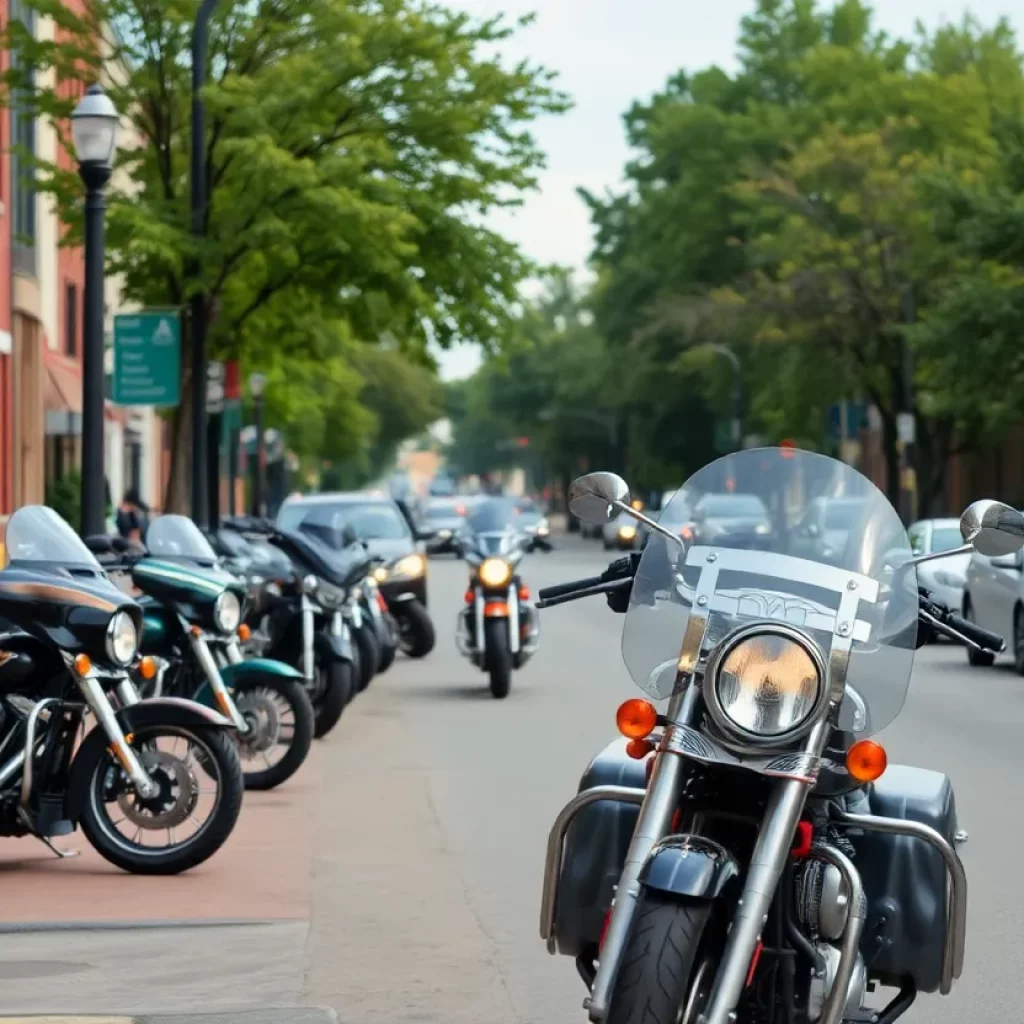 Parking area with motorcycles highlighting safety in Knoxville