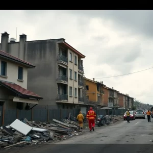 Scene of destruction in Nicetown after a morning explosion