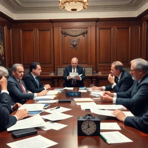 Policymakers engaged in serious discussion about government legislation