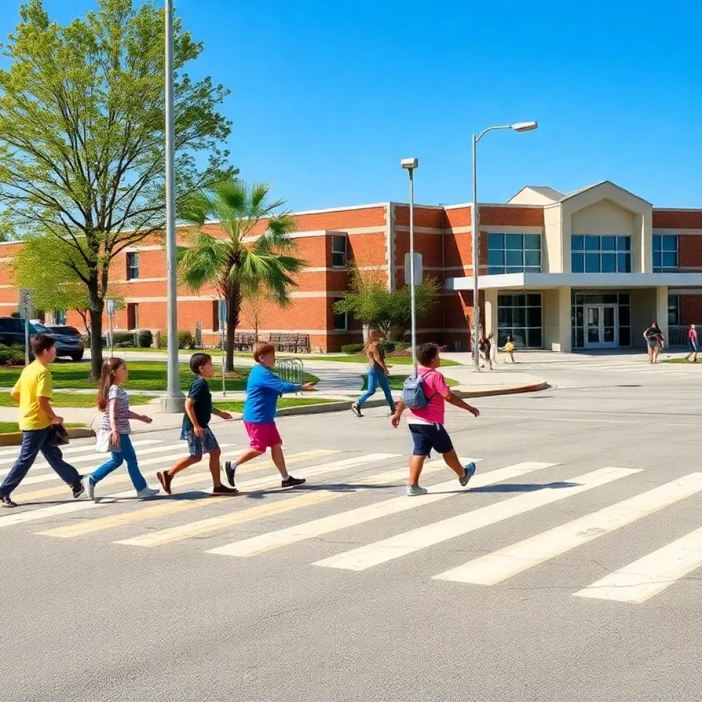 Speed cameras installed in a school zone for child safety