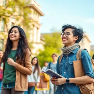 Students on a university campus representing increasing enrollment in Tennessee colleges.