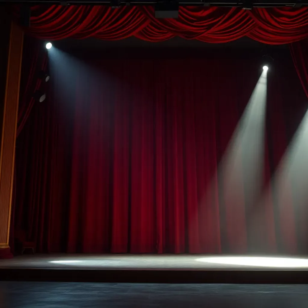 A captivating theater stage representing a scene from 'The Dresser'.