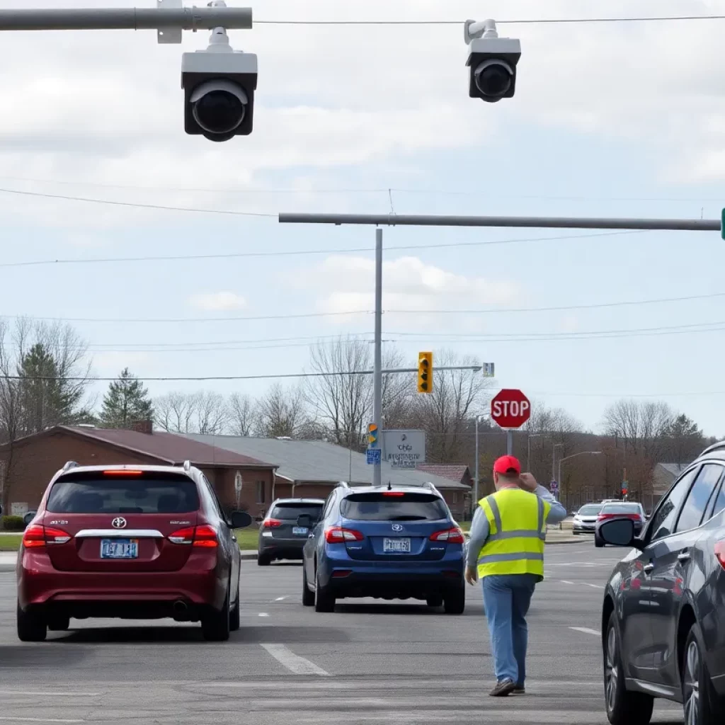 Traffic camera and school zone sign in Knoxville