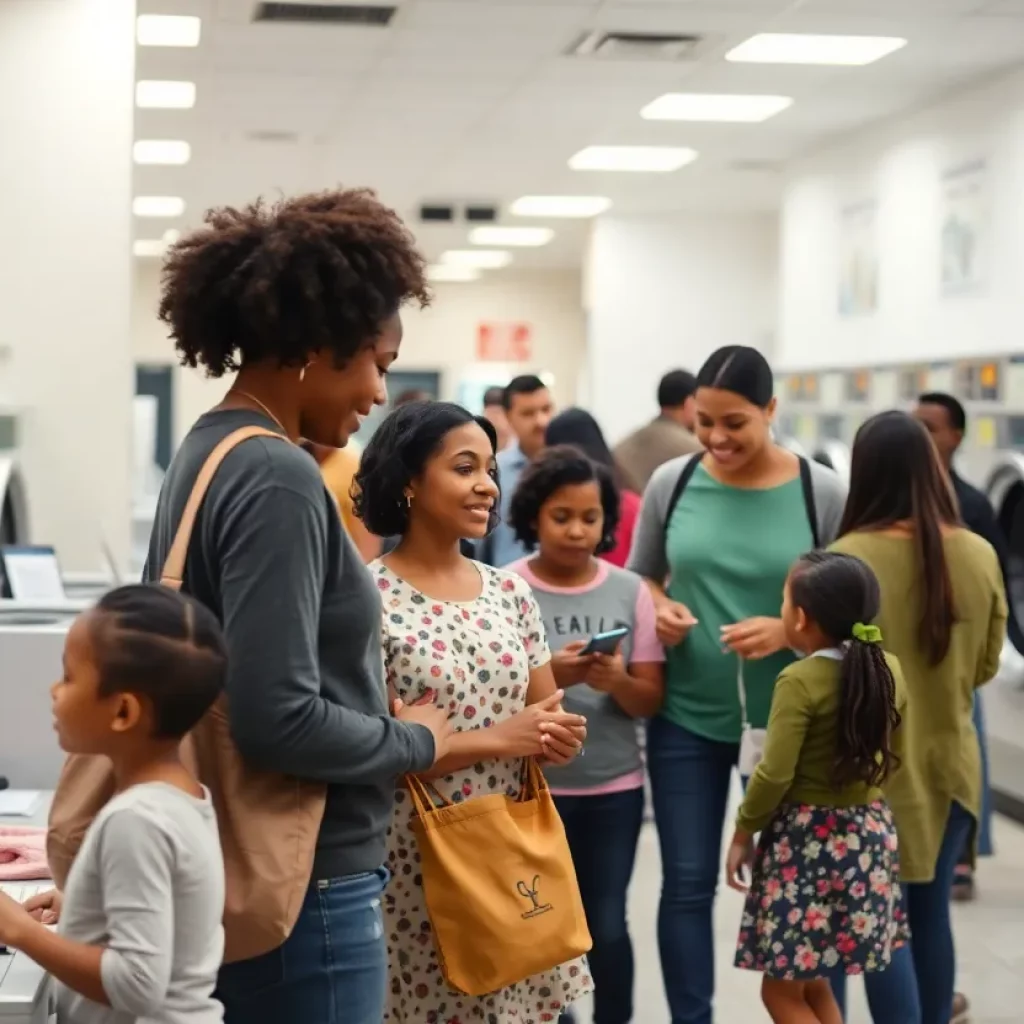 Families participating in Wellpoint Tennessee's Laundry Day community event