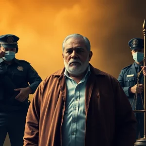 Ecuadorian authorities escorting a drug lord for extradition to the U.S.