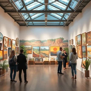 Gallery showcasing contemporary landscape art pieces