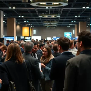 Journalists networking at the Tennessee Press Convention.