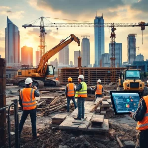 Construction site in Knoxville utilizing top ERP software for project management