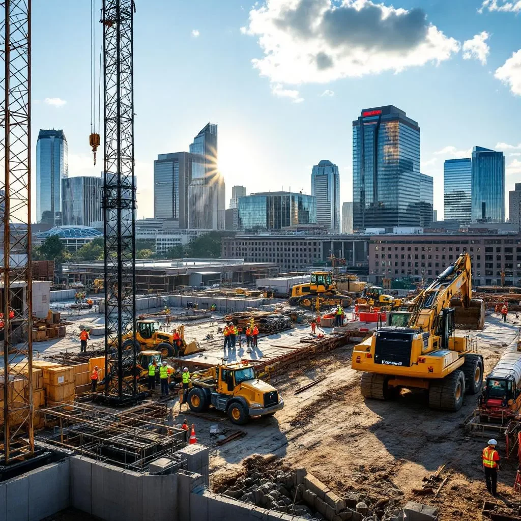 Construction site in Knoxville using top accounting software for efficient project management.
