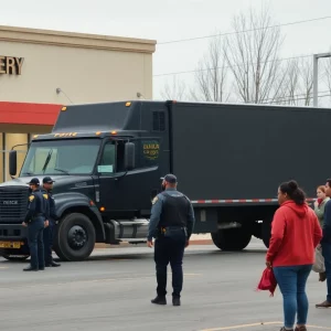 Scene of the armored truck armed robbery in Cheltenham, PA.