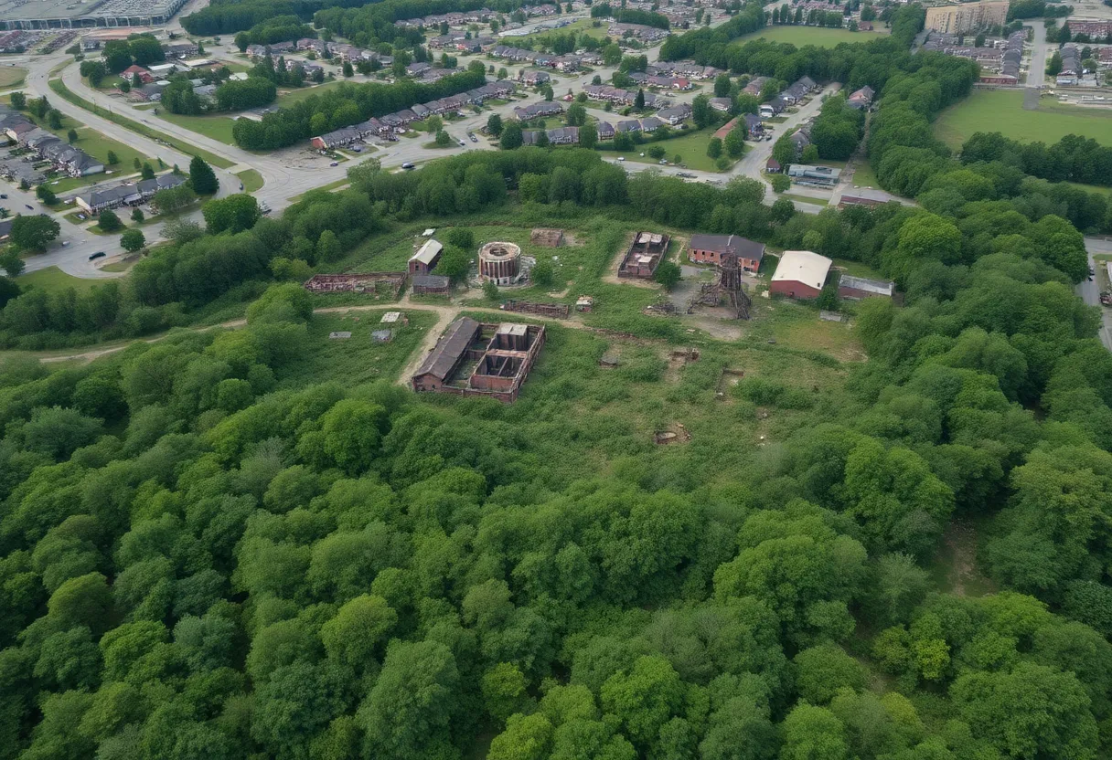 Aerial view of a brownfield site on Cherokee Park Drive in Knoxville