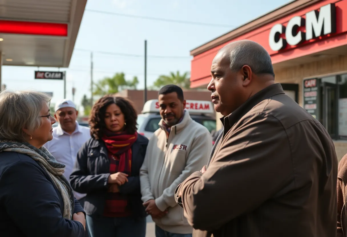 Community members discussing events surrounding elections chair resignation