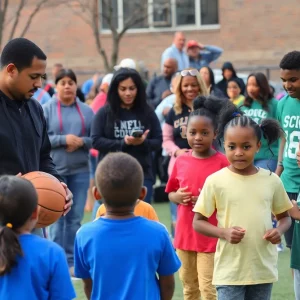 Families and children participating in community sports and education in Knoxville.