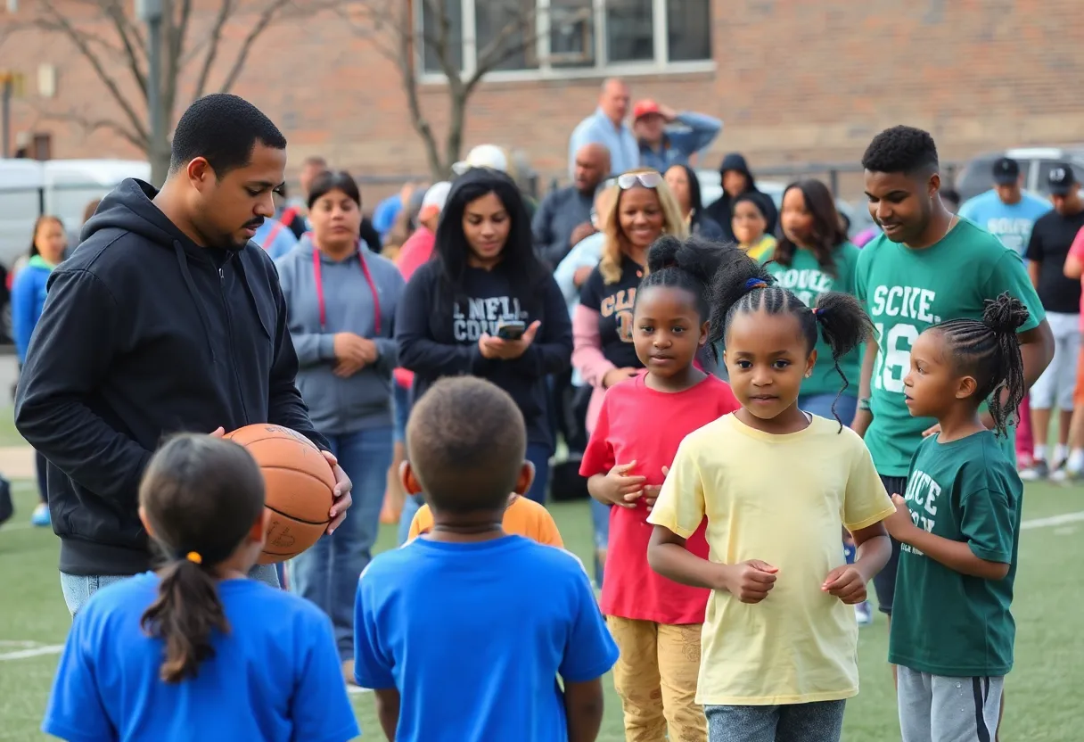Families and children participating in community sports and education in Knoxville.