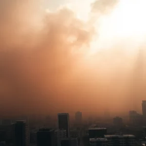 Massive haboob dust storm enveloping Phoenix city