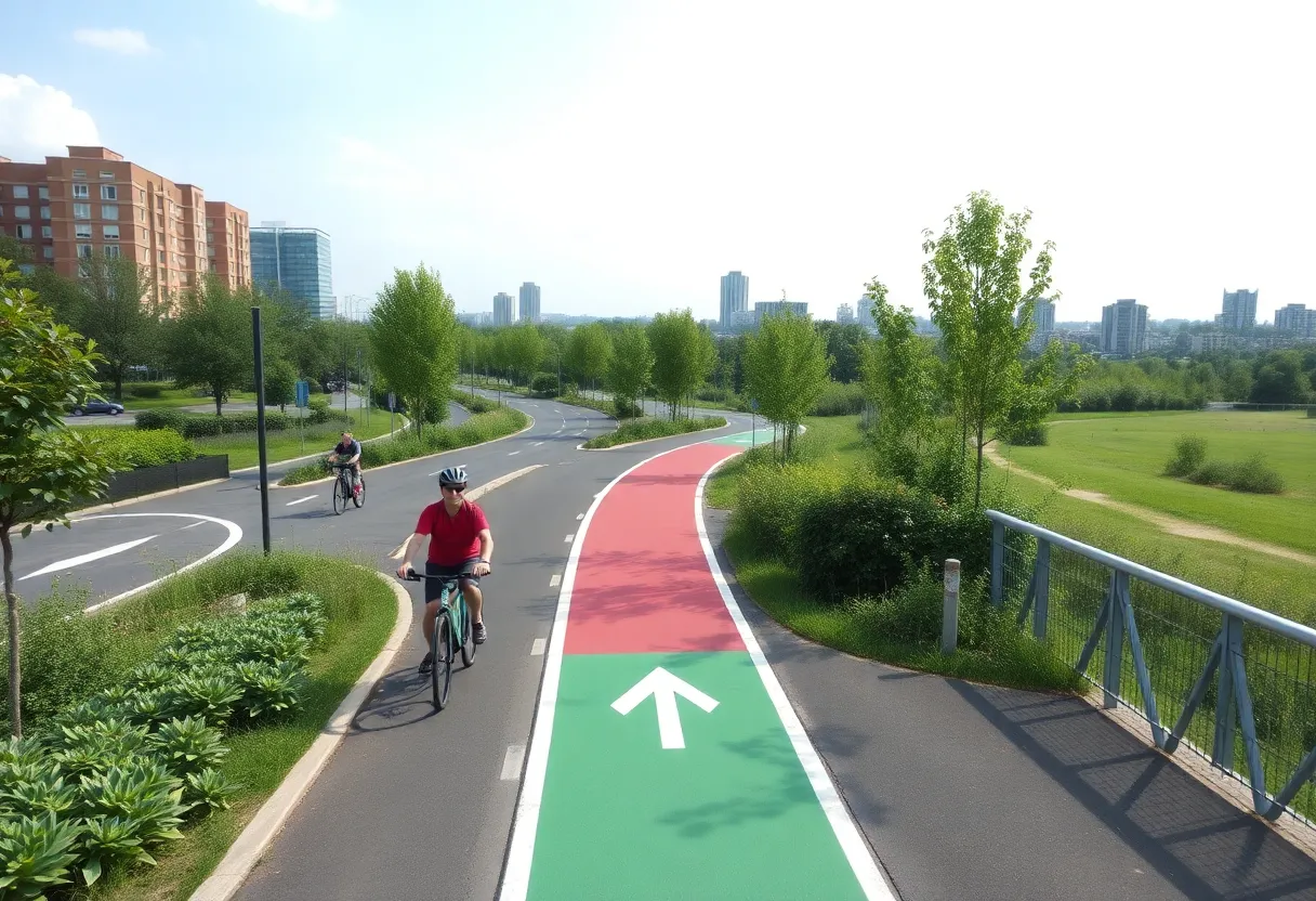 Safe bicycle paths in Knoxville showcasing urban connectivity