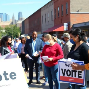 Voters in Knoxville during a city council election campaign.