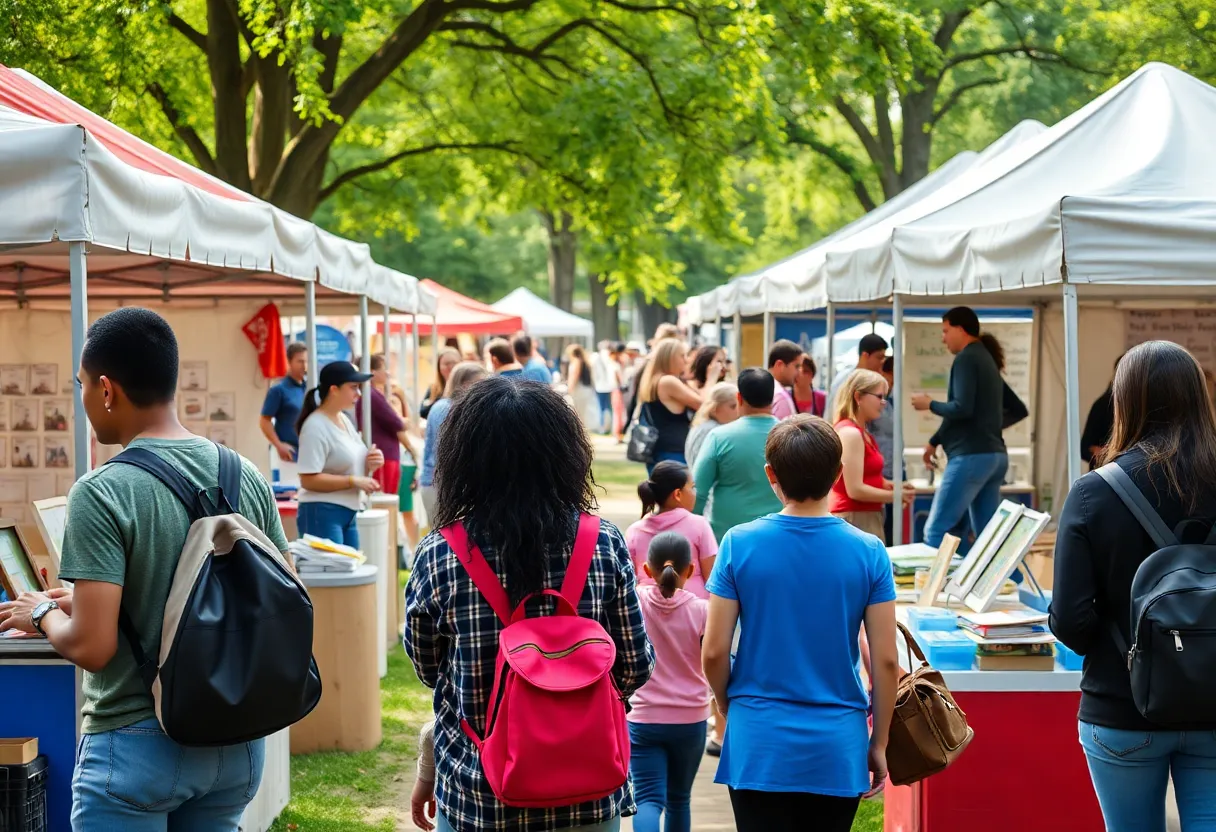 Families engaging at the Knoxville Neighborhood Resource Fair