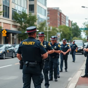 Law enforcement officers conducting an operation in Knoxville to reduce property crime.