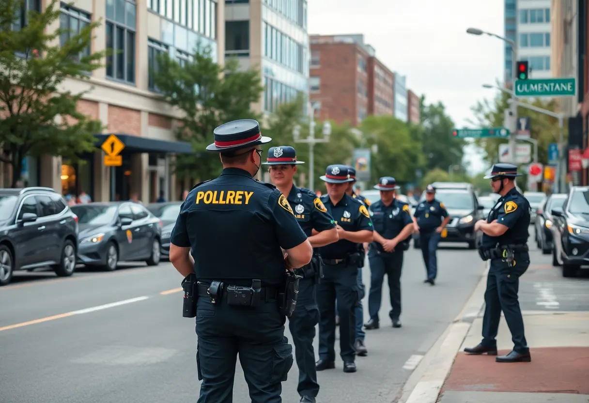Law enforcement officers conducting an operation in Knoxville to reduce property crime.