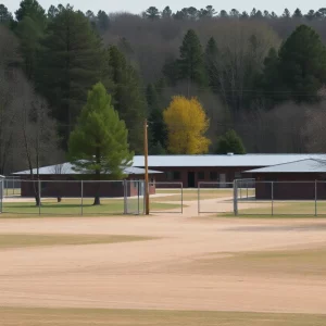 Exterior view of a minimum-security federal prison camp