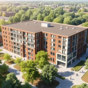 Concept design of the new Oak Street Residence Hall at UTC