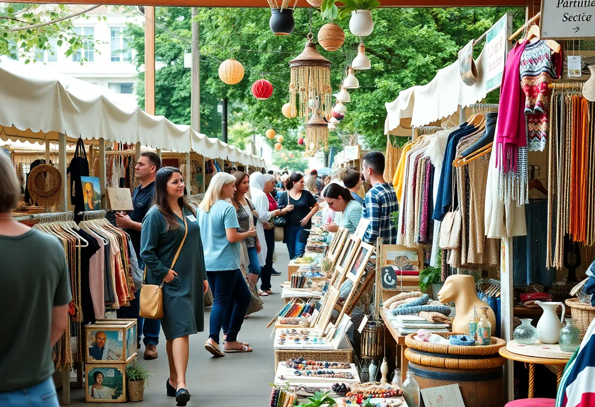 Vendors showcasing handmade goods at Simply Created Market