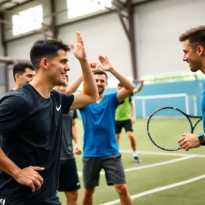 University athletes engaged in Olympic sports performance training