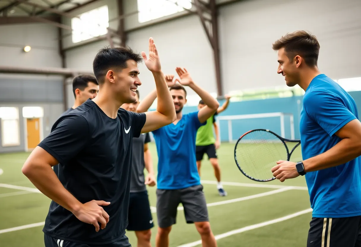 University athletes engaged in Olympic sports performance training