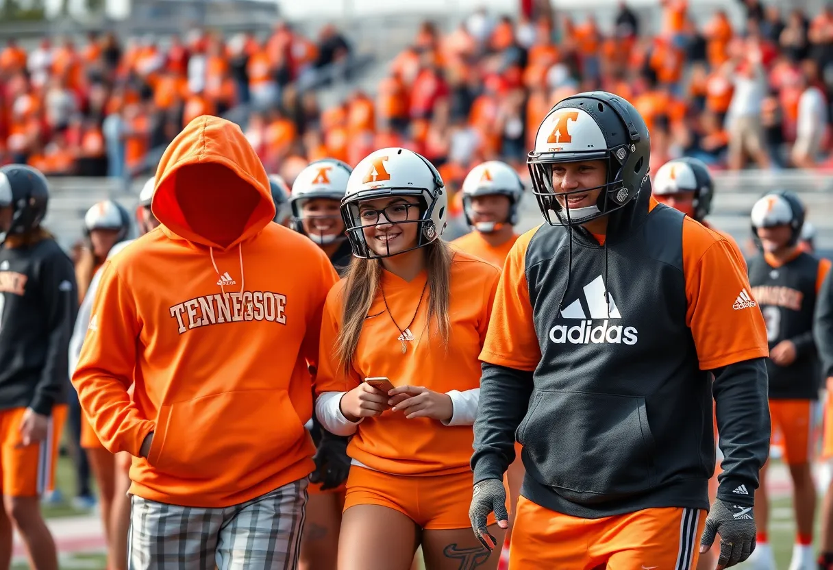 Athletes wearing University of Tennessee adidas gear