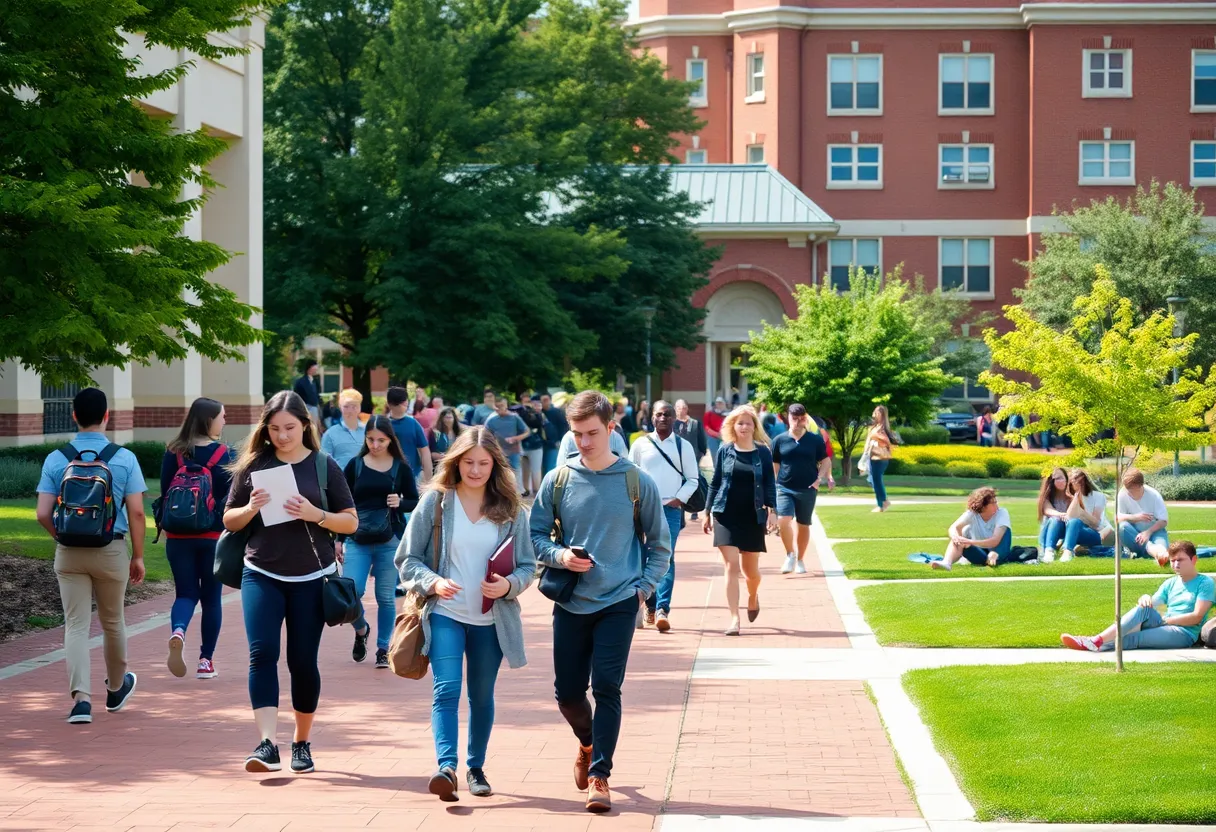 Students on University of Tennessee Knoxville campus