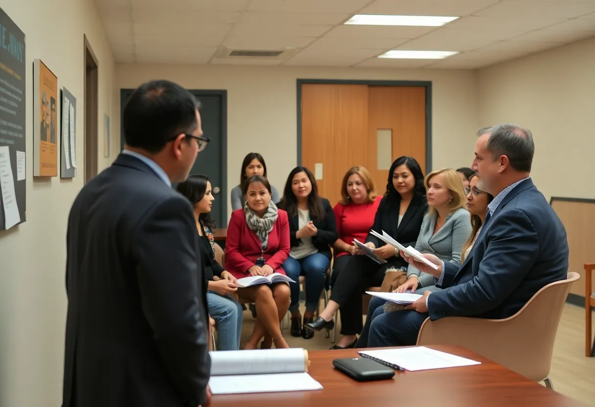 Veterans consulting with attorneys at a legal advice clinic