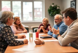 Group of people discussing substance abuse recovery in Knoxville