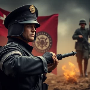 Conceptual representation of the Department of War emphasizing military strength.