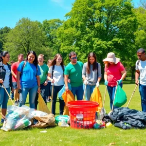 Volunteers participating in East Knoxville Community Cleanup