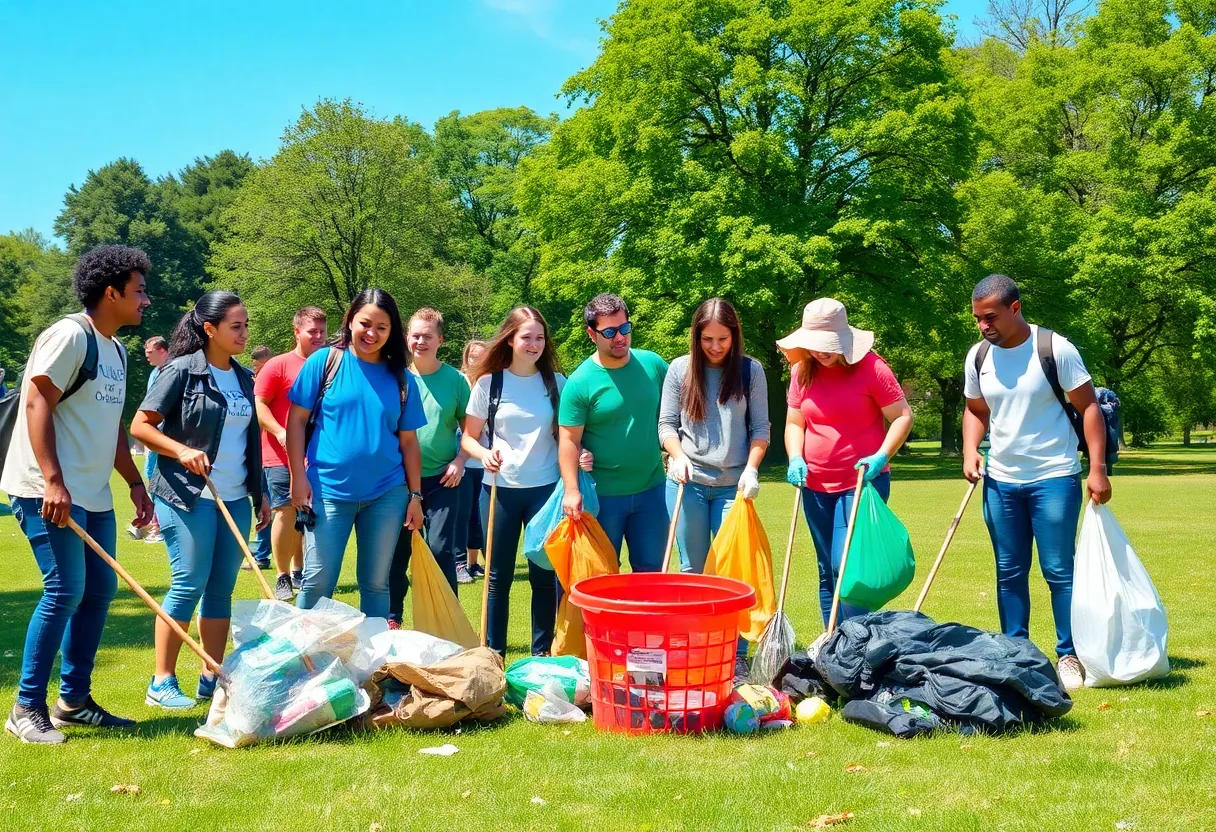 Volunteers participating in East Knoxville Community Cleanup