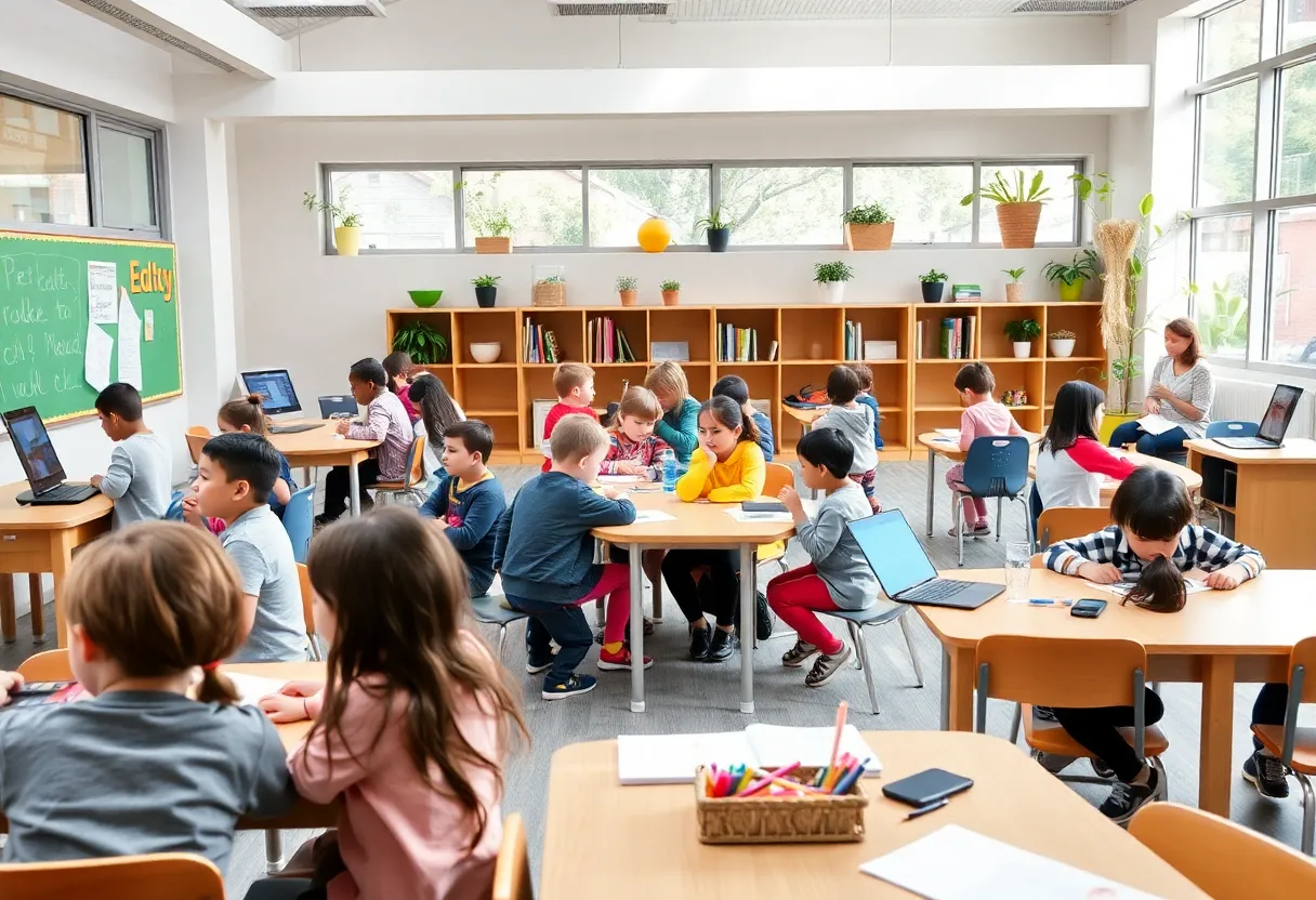 Families engaging in educational activities at Knox County Schools.