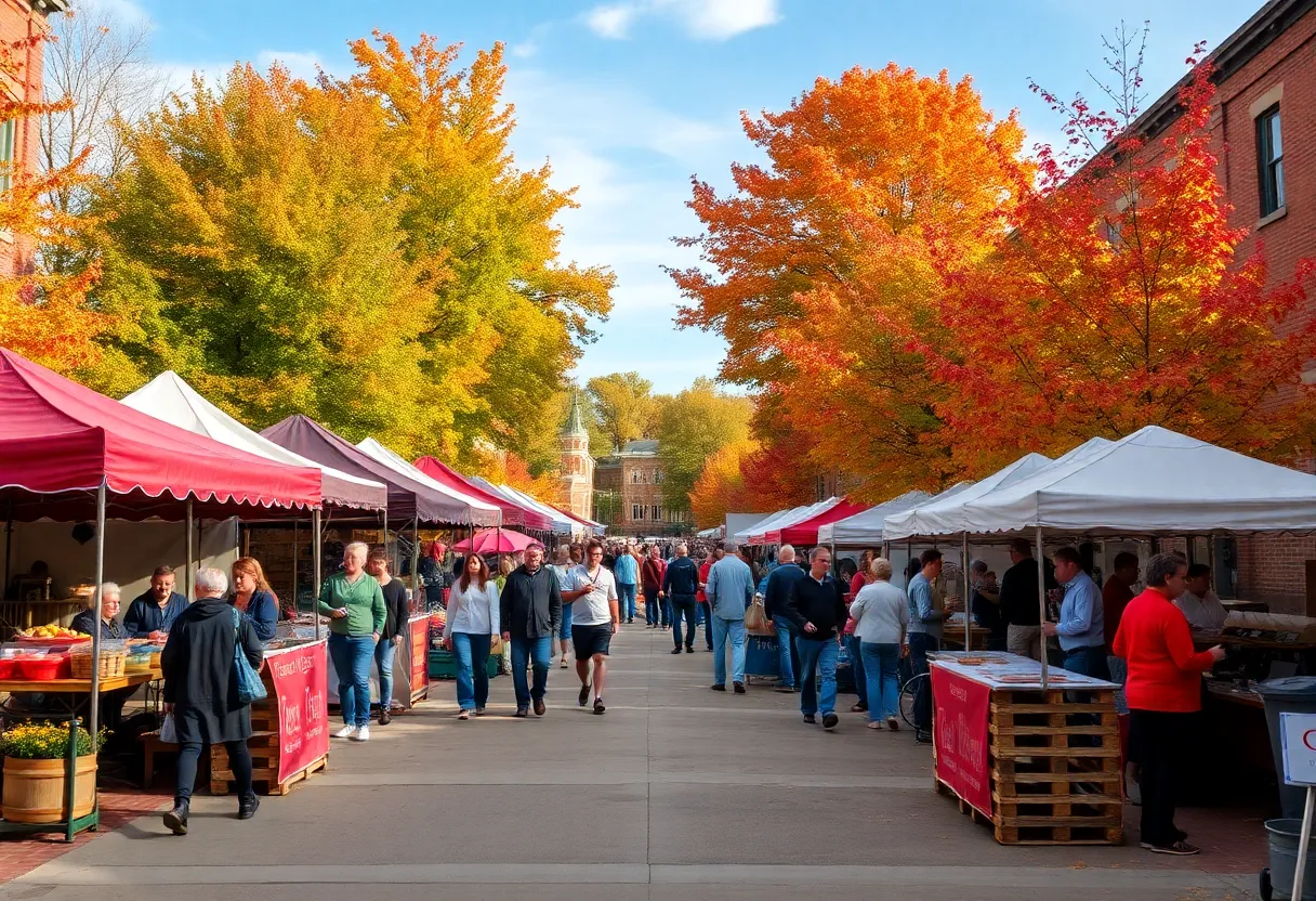 A collage of Knoxville's autumn events including farmers markets and cultural festivals.