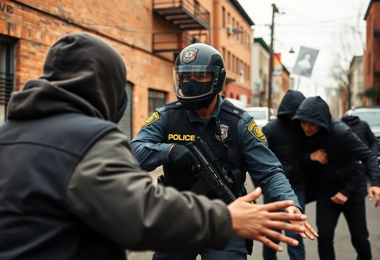 Police action against gang members in Knoxville