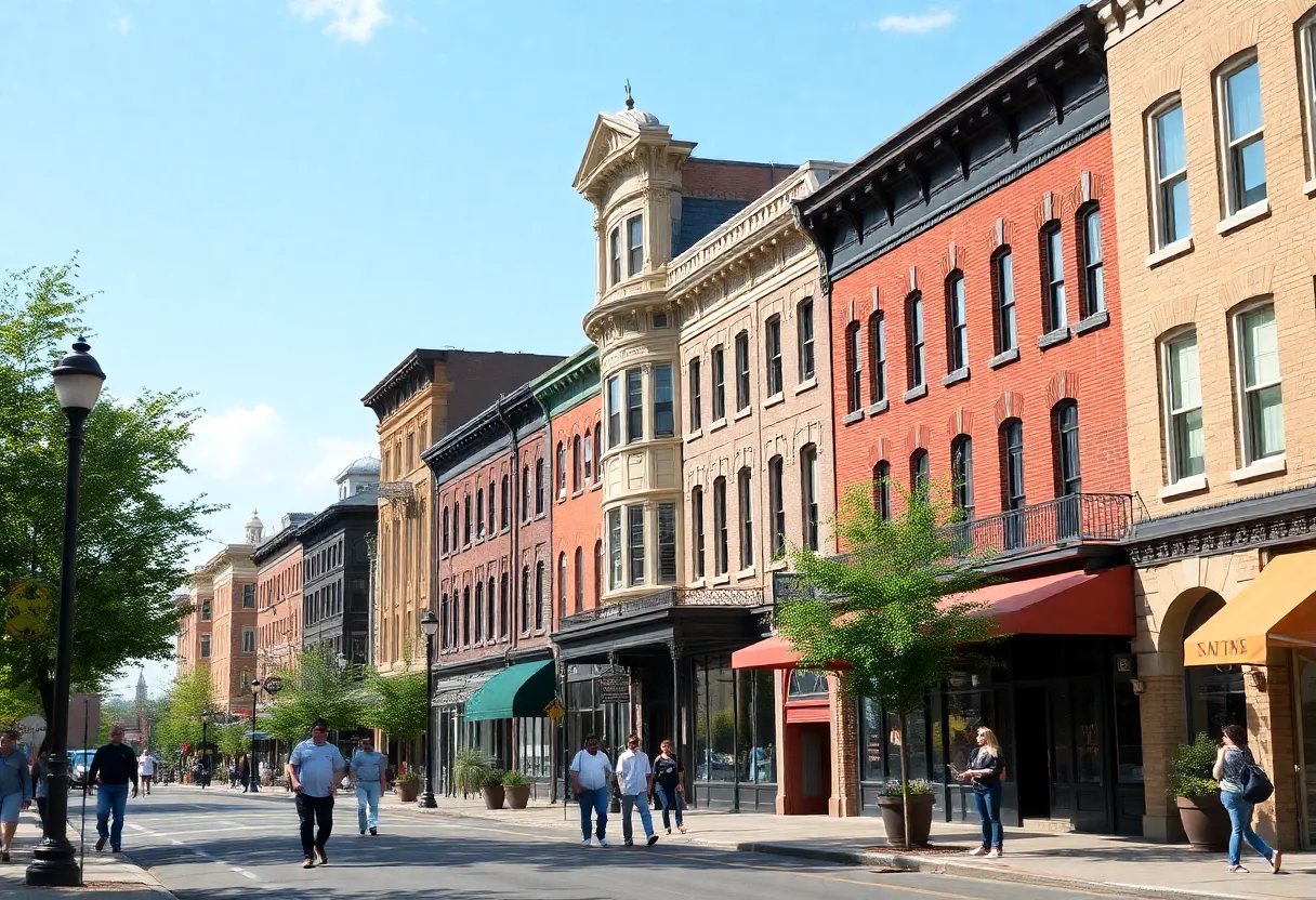 Participants walking along W. Jackson Avenue during the Local Lore tour in Knoxville