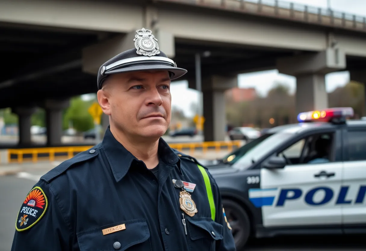 Police officer conducting an arrest in Knoxville