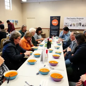 Community members enjoying soup at the Knoxville SOUP dinner