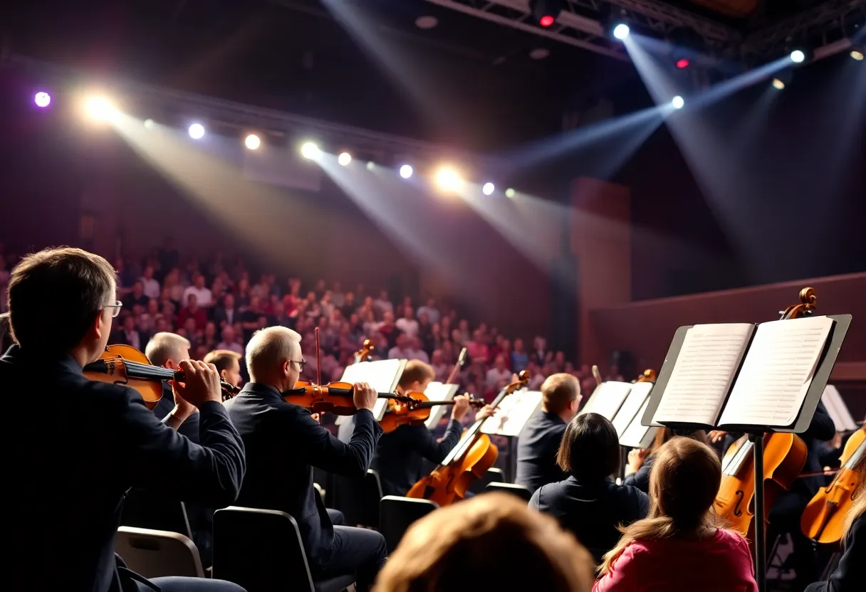 Knoxville Symphony Orchestra performing on stage with an audience enjoying the concert