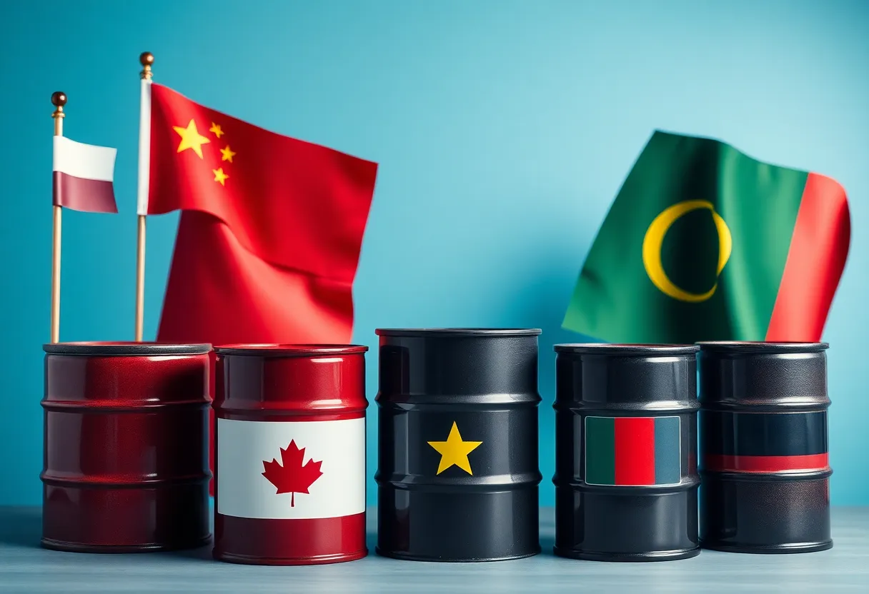 Symbolic representation of economic sanctions against Russian oil trade.