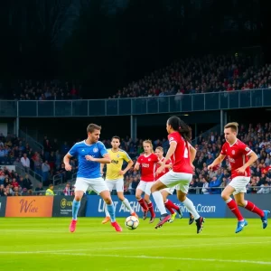 Tennessee soccer team competing against Mississippi State.