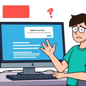 Frustrated user encountering TicketMaster error on computer