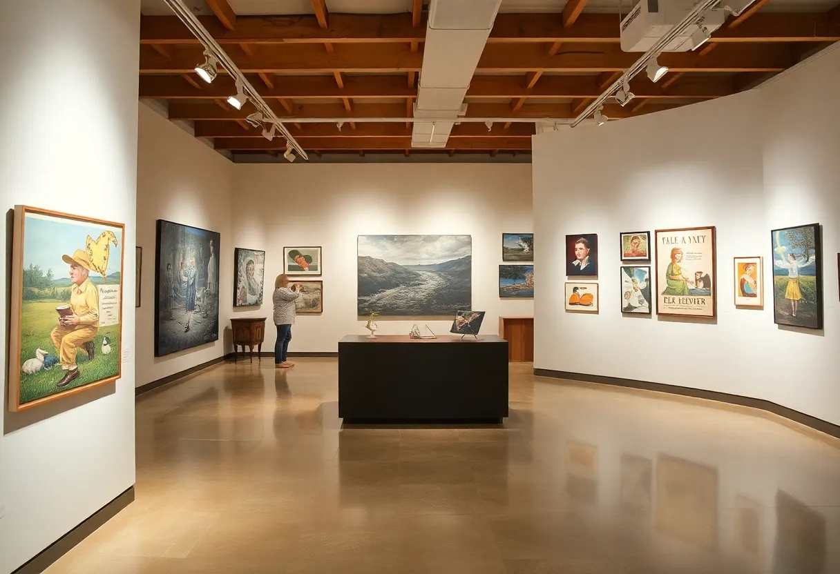 Artworks on display at the Timeless exhibit at the University of Tennessee.