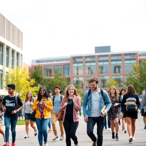 Diverse students at University of Tennessee campus
